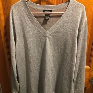 Sweater, women’s, long sleeve, silver sparkly, size 22/24, dressy, v neck